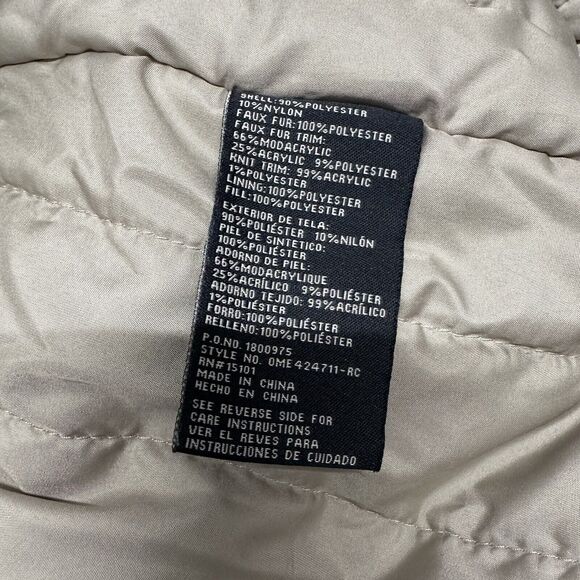 1 Madison Expedition Tan Long Winter Coat Faux Fur Hood Women’s S Retro Preppy‎ - Picture 7 of 10